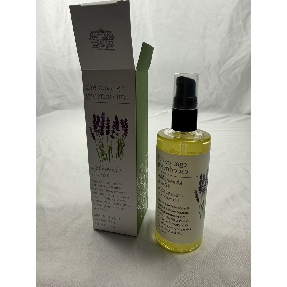 The Cottage Greenhouse Wild Lavender & Violet Moisture-Rich Dry Body Oil 4oz New - Picture 4 of 4